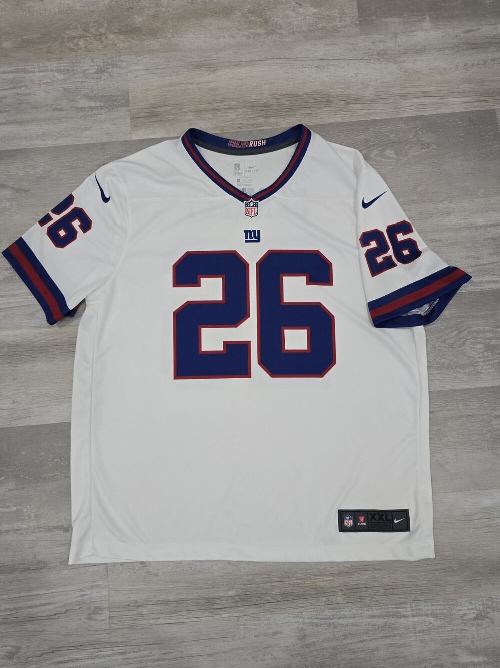 Nike New York Giants Saquon Barkley 26 Color Rush Jersey White Mens XXL Onfield